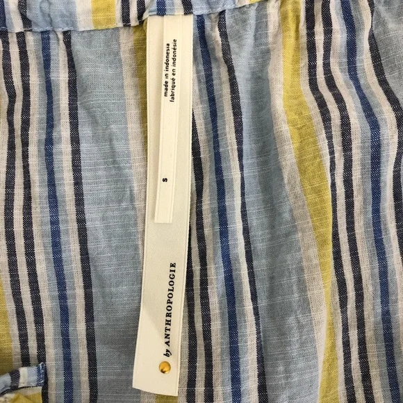 Anthropologie Striped Gauzy Tie Front Babydoll Dress Size Small - Picture 7 of 11